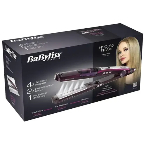 Babyliss ST395E i-Pro Steam 230 Buharlı Nano Teknolojili Saç Düzleştirici