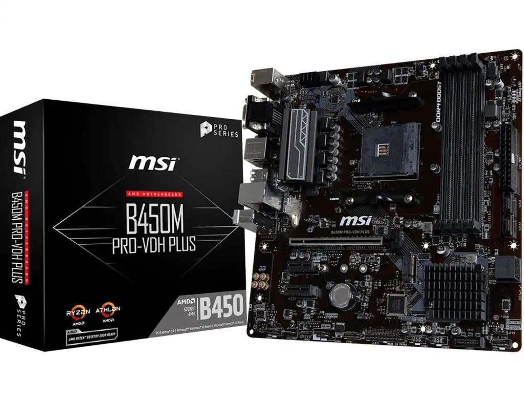 MSI B450M PRO-VDH Plus AMD B450 Soket AM4 DDR4 3466(O.C.)MHz mATX Anakart