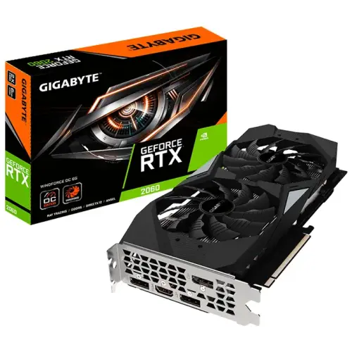 Gigabyte GV-N2060WF2OC-6GD GeForce RTX 2060 Windforce OC 6G 6GB GDDR6 192Bit DX12 Gaming Ekran Kartı