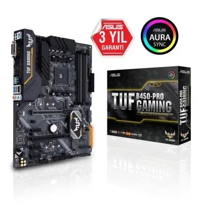 Asus Tuf B450-Pro Gaming AMD B450 Soket AM4 DDR4 4400(OC)MHz ATX Gaming (Oyuncu) Anakart