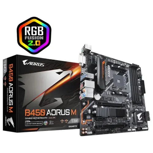 Gigabyte B450 Aorus M AMD B450 Soket AM4 DDR4 3200(O.C.)MHz mATX Gaming(Oyuncu) Anakart