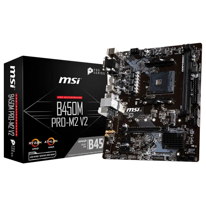 MSI B450M PRO-M2 V2 AMD B450 Soket AM4 DDR4 3466(OC)MHz mATX Gaming(Oyuncu) Anakart