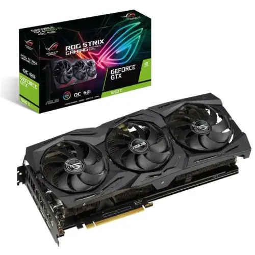 Asus ROG-Strix-GTX1660TI-O6G-Gaming GeForce GTX 1660 Ti 6GB GDDR6 192Bit DX12 Gaming Ekran Kartı