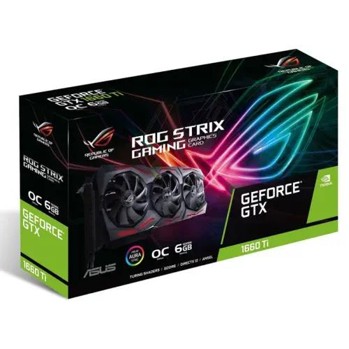 Asus ROG-Strix-GTX1660TI-O6G-Gaming GeForce GTX 1660 Ti 6GB GDDR6 192Bit DX12 Gaming Ekran Kartı
