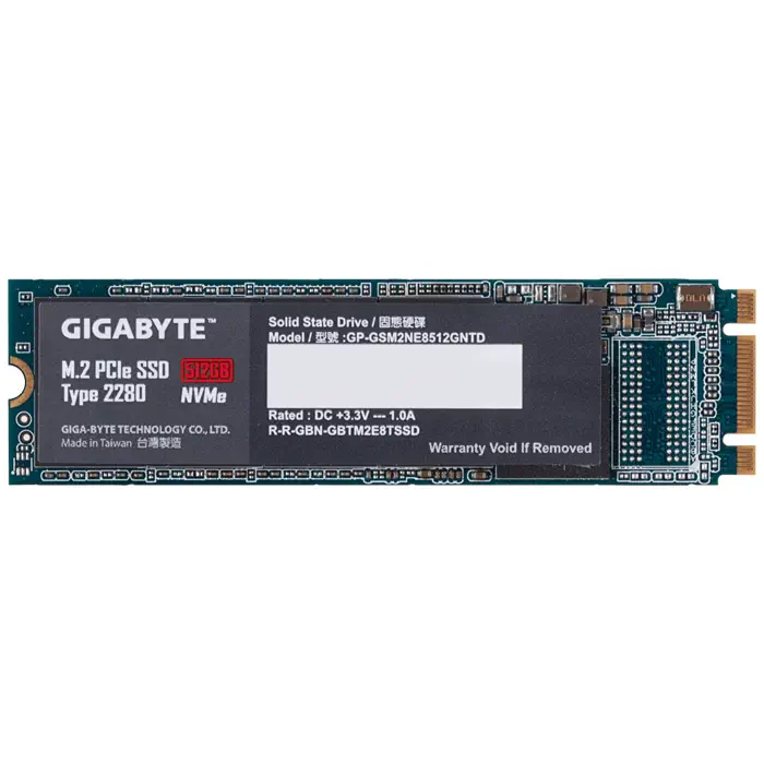 Gigabyte GP-GSM2NE8512GNTD 512GB 1550/850 MB/s M.2 PCI-Express 3.0 SSD Disk
