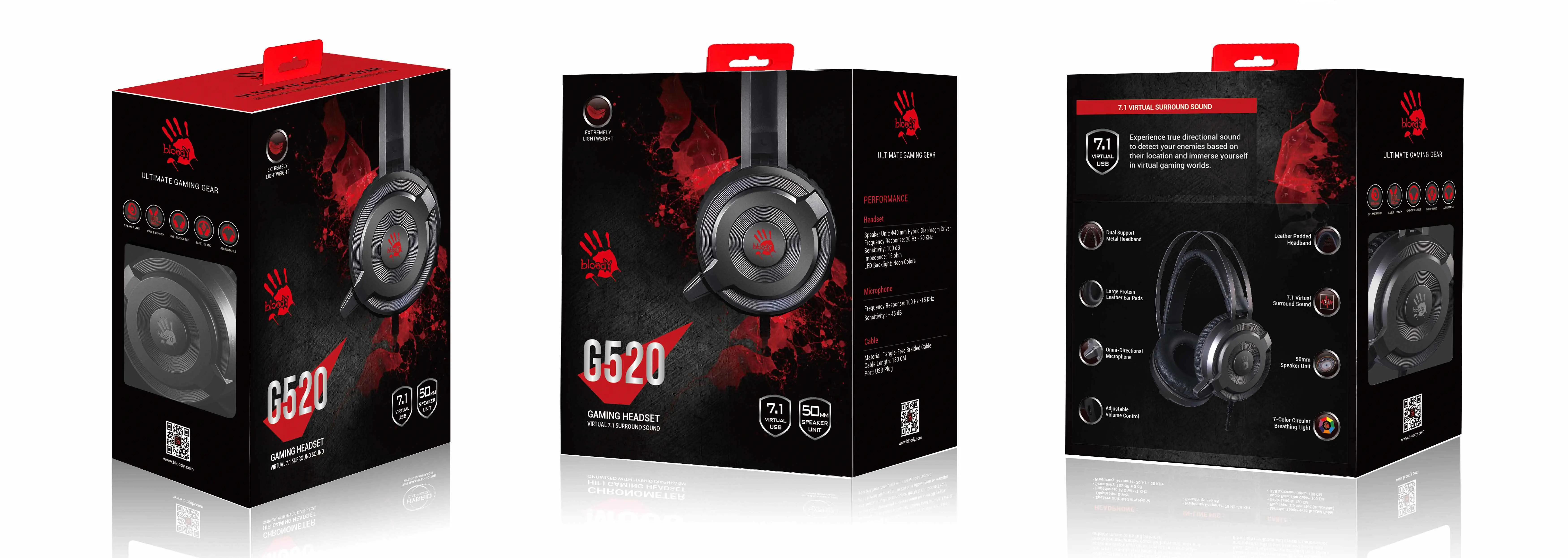 Bloody G520 7.1 Sanal Surround USB Mikrofonlu Gaming Kulaklık