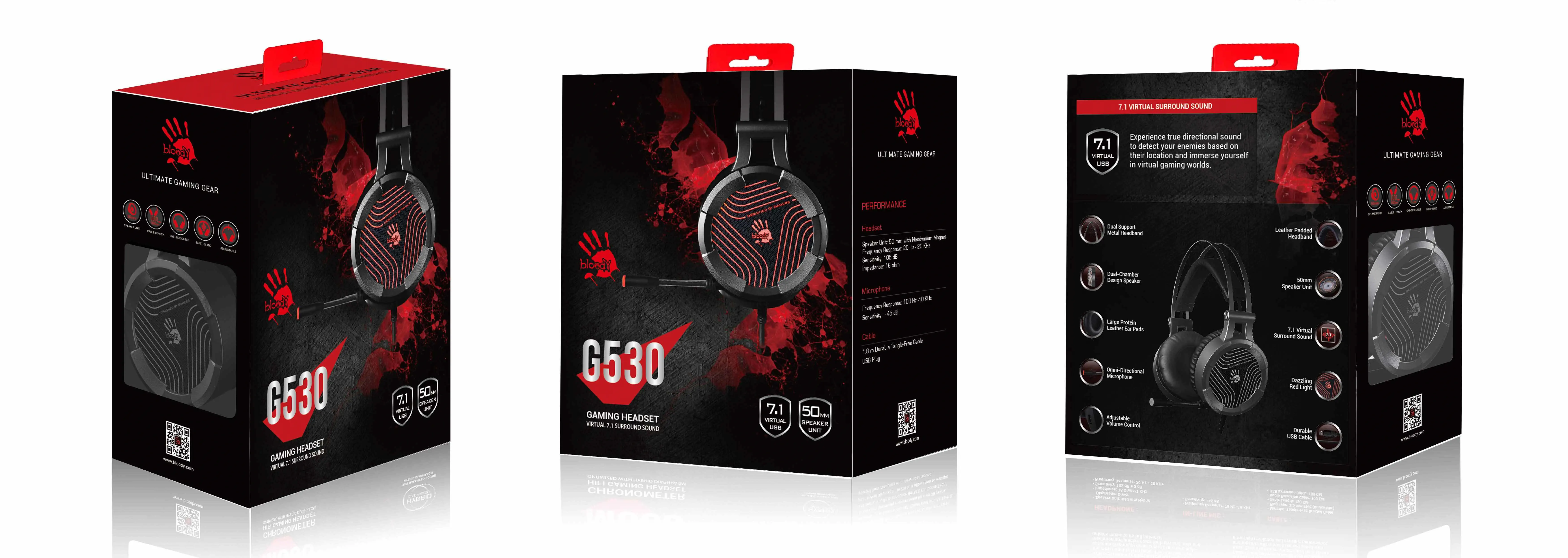 Bloody G530 7.1 Sanal Surround USB Mikrofonlu Gaming Kulaklık