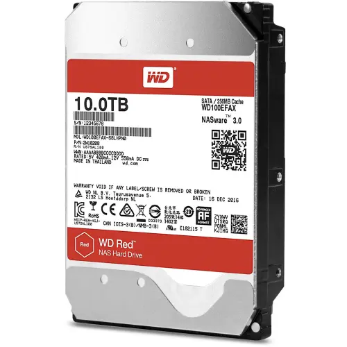 WD Red 10TB  5400Rpm 256MB SATA3 Nas Hard Disk- WD100EFAX