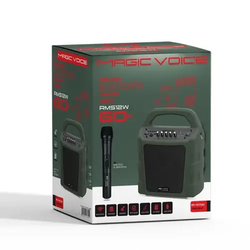 Magicvoice MV-10175AE Mikrofonlu USB-SD-BT Taşınabilir Ses Sistemi