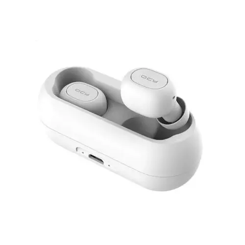 QCY T1C Çift Mikrofonlu Şarj Edilebilir Bluetooth V5.0 Beyaz Telefon Kulaklığı - 2 Yıl Resmi Distribütör Garantili
