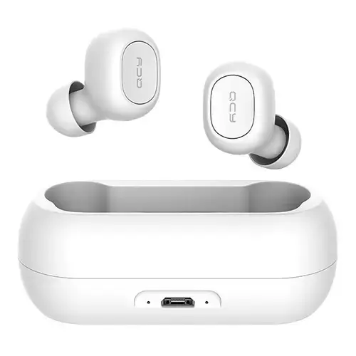 QCY T1C Çift Mikrofonlu Şarj Edilebilir Bluetooth V5.0 Beyaz Telefon Kulaklığı - 2 Yıl Resmi Distribütör Garantili