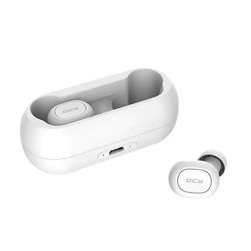 QCY T1C Çift Mikrofonlu Şarj Edilebilir Bluetooth V5.0 Beyaz Telefon Kulaklığı - 2 Yıl Resmi Distribütör Garantili