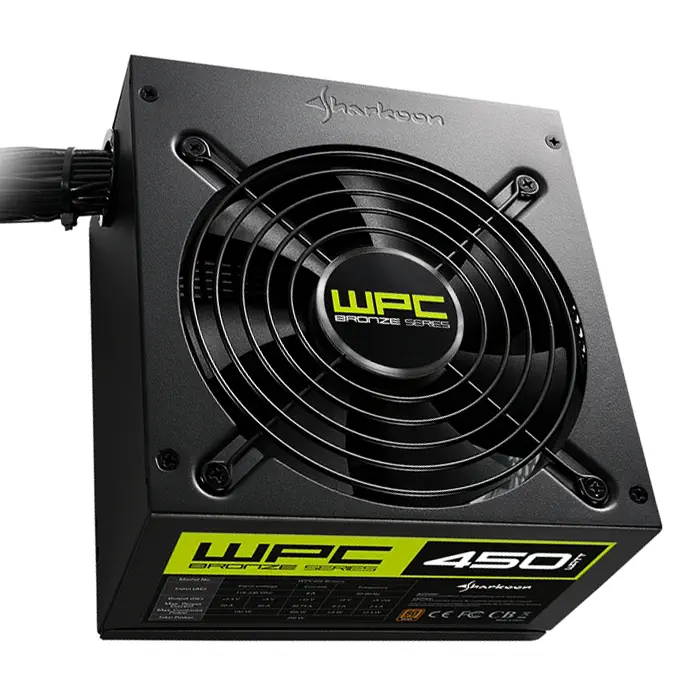 Sharkoon WPC450 450W 80+ Bronze 12V 120mm Fan ATX Power Supply
