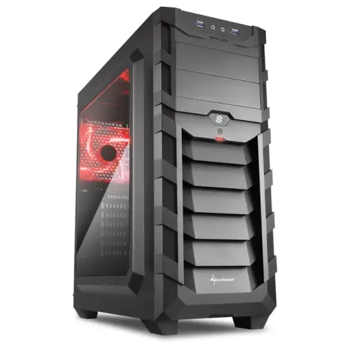 Sharkoon Skiller SGC1 Window USB 3.0 Pencereli ATX Kırmızı Mid-Tower Gaming Kasa