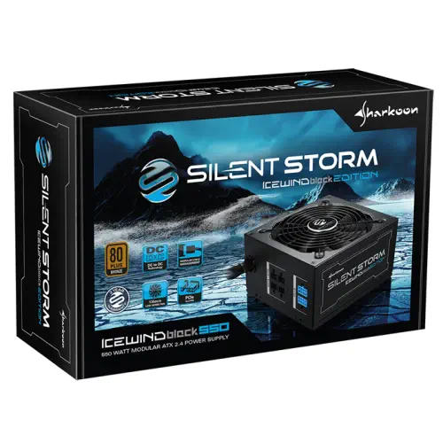 Sharkoon SilentStorm Icewind Black 550W 80+ Bronze 135mm ATX Power Supply