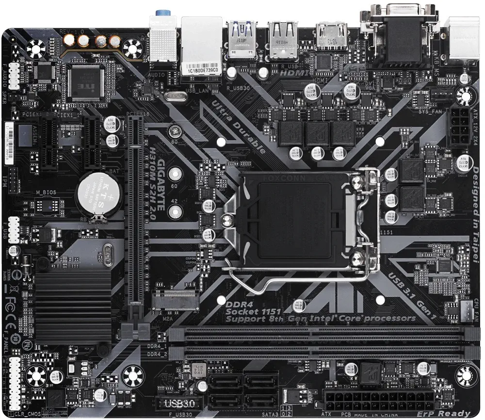 Gigabyte H310M-S2H 2.0 Intel H310 Express Soket 1151 DDR4 2666Mhz mATX Gaming Anakart