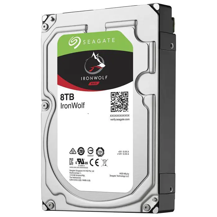 Seagate IronWolf ST8000VN0022 3.5″ 8TB 7200Rpm SATA 6Gb/sn 256MB Önbellek 210MB/s RV Sensör Nas Disk
