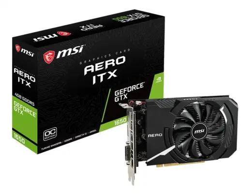 MSI GeForce GTX 1650 Aero ITX 4G OC 4GB GDDR5 128Bit DX12 Gaming Ekran Kartı