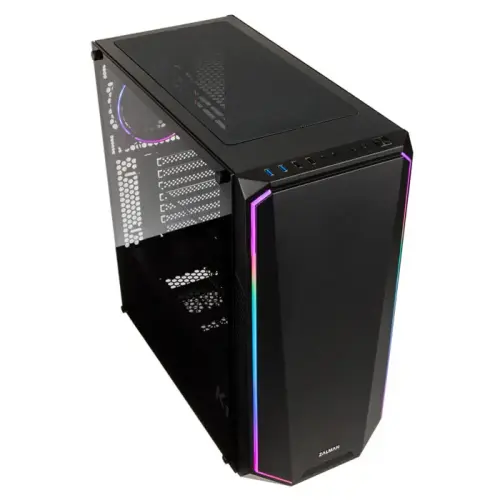 Zalman K1 USB 3.0 Midi-Tower Temperli Cam RGB LED Fan Siyah Gaming(Oyuncu) Kasa