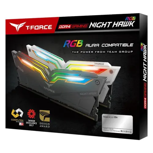 Team T-Force Night Hawk RGB Black 16GB (2x8GB) 4000MHz CL18 DDR4 Gaming Ram (TF1D416G4000HC18EDC01)