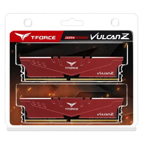 Team T-Force Vulcan Z Red 16GB (2x8GB) 3000MHz CL16 DDR4 Gaming Ram (TLZRD416G3000HC16CDC01)