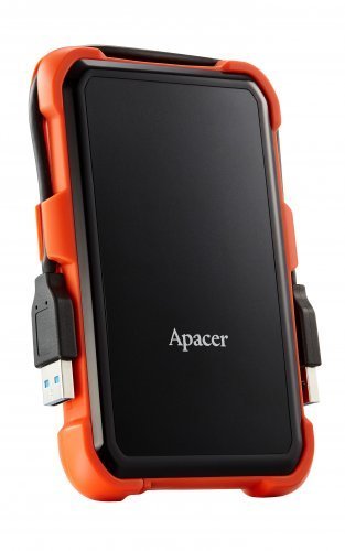 Apacer AC630 Siyah-Turuncu 1 TB Askeri Sınıf Darbeye Dayanıklı 2.5″ USB 3.1 Taşınabilir Harddisk (AP1TBAC630T-1) 