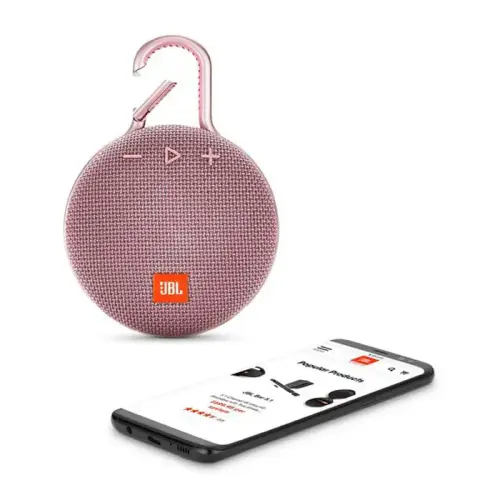 JBL Clip 3 IPX7 Su Geçirmez Taşınabilir Pembe Bluetooth Hoparlör 