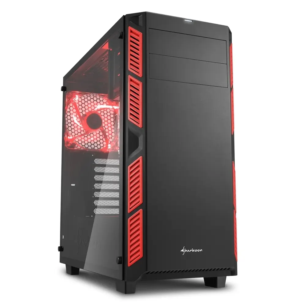 Sharkoon AI7000K GlassSerisi Kırmızı ATX Mid Tower Kasa
