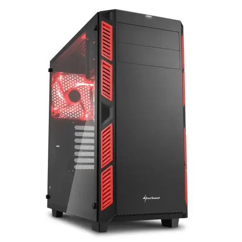 Sharkoon AI7000K GlassSerisi Kırmızı ATX Mid Tower Kasa