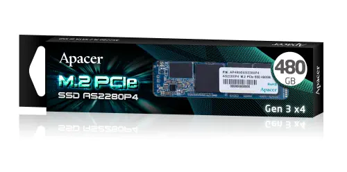 Apacer AS2280P4 480GB 2100/1500MB/s NVMe PCIe Gen3x4 M.2 SSD Disk (AP480GAS2280P4-1)