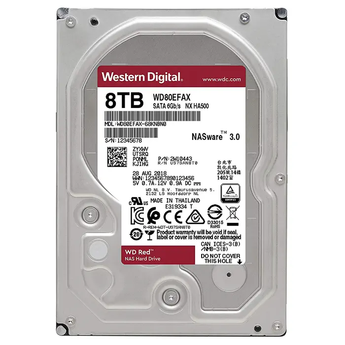 WD Red WD80EFAX 8TB 3.5″ 5400RPM 256MB Sata 3 NAS Harddisk