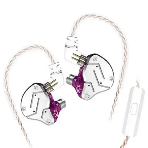 KZ ZSN Metal Hibrid Teknolojisi 1BA + 1DD HIFI Bas Kulakiçi Mor Kulaklık - 2 Yıl KZ Türkiye Garantili