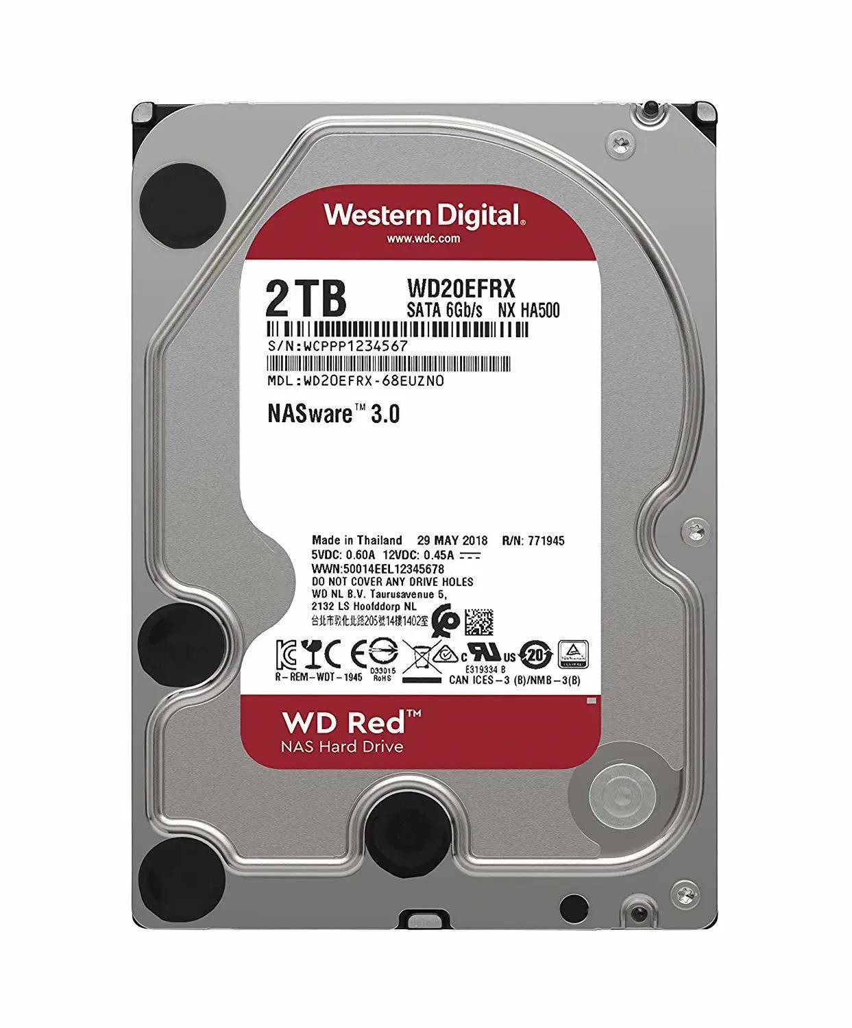 WD Red WD20EFRX 2TB 3.5″ 5400 Rpm 64MB Sata 3 NAS Harddisk