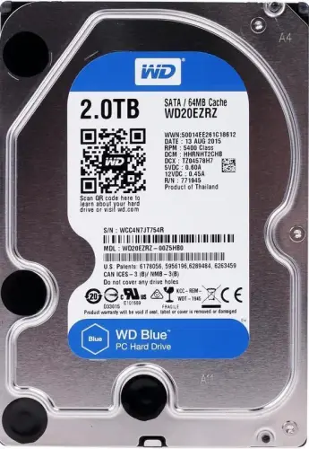 WD Blue WD20EZRZ 2TB 3.5″ 5400RPM 64MB SATA 3 Harddisk