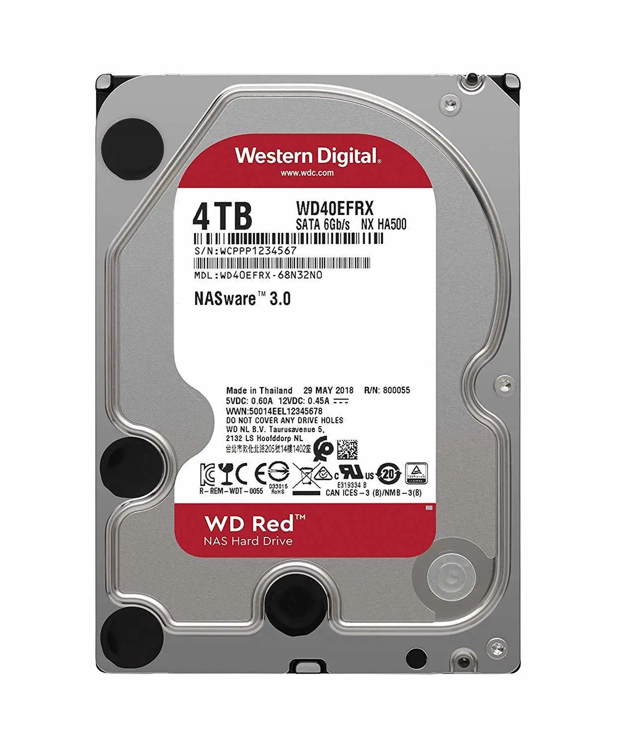 WD Red WD40EFRX 4TB 3.5″ 5400 RPM 64MB SATA 3 NAS Harddisk
