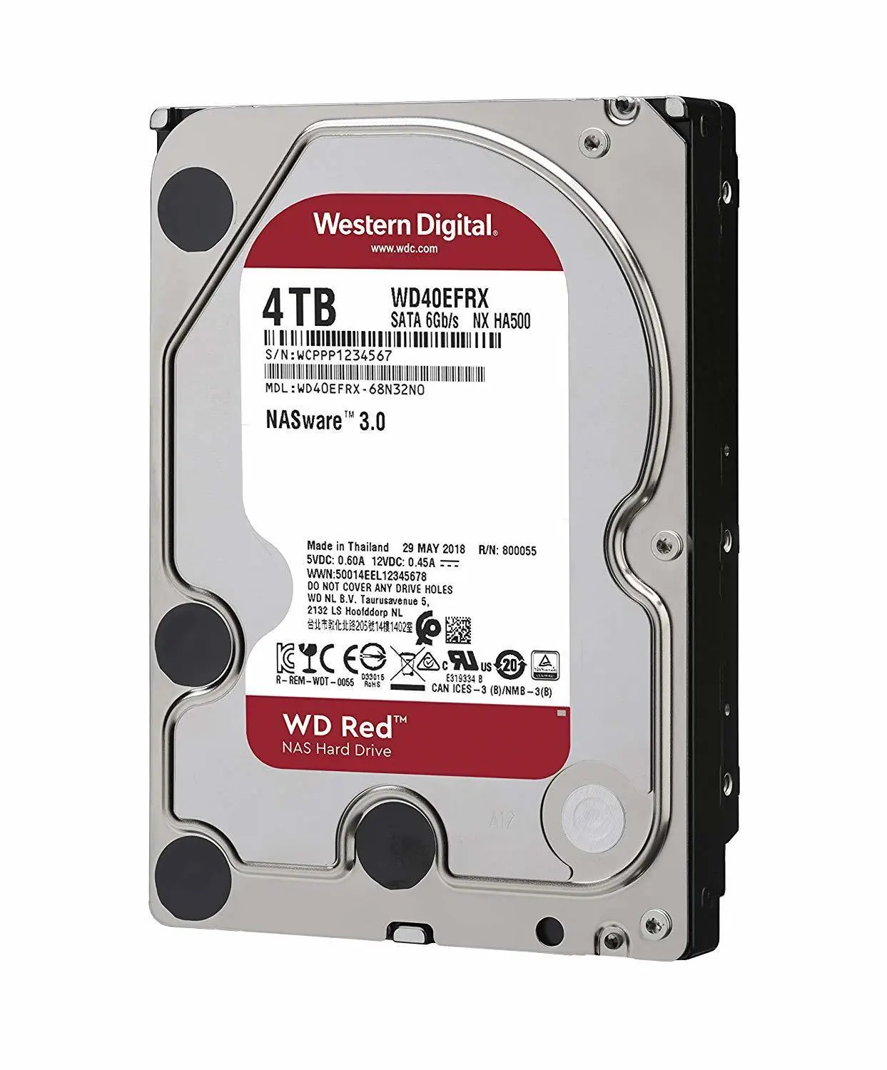 WD Red WD40EFRX 4TB 3.5″ 5400 RPM 64MB SATA 3 NAS Harddisk