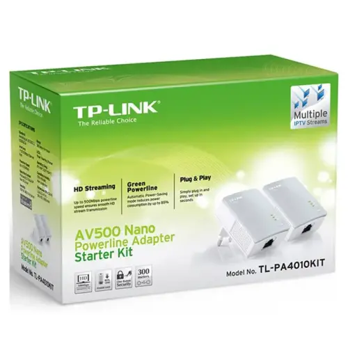 Tp-Link TL-PA4010KIT AV500 Wi-Fi 500Mbps 300m Nano Powerline Adaptör