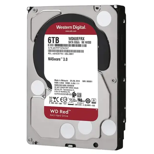 WD Red WD60EFRX 6TB 3.5″ 5400 RPM 64MB SATA 3 NAS Harddisk