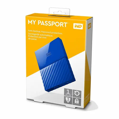 WD My Passport WDBYNN0010BBL-WESN 1TB 2.5″ USB 3.0 Taşınabilir Harddisk