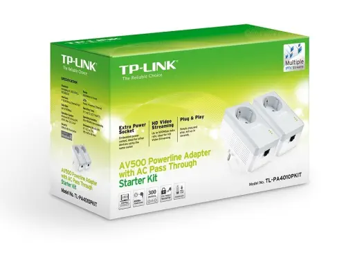 Tp-Link TL-PA4010P 500Mbps Powerline Starter Kit