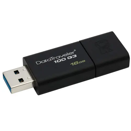 Kingston DataTraveler 100 G3 16GB USB 3.0 Siyah Flash Bellek - DT100G3/16GB