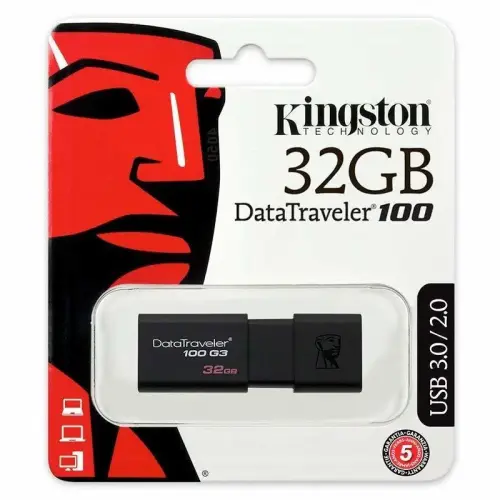 Kingston DataTraveler 100 G3 32GB USB 3.0 Siyah Flash Bellek - DT100G3/32GB