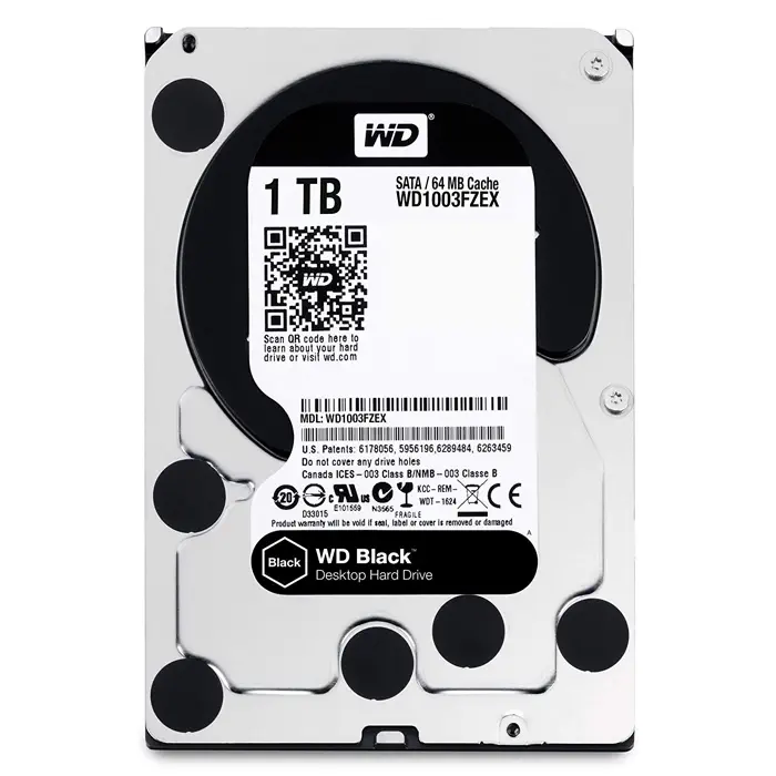 WD Black WD1003FZEX 1TB 3,5″ 7200 Rpm SATA 3.0 64Mb Harddisk