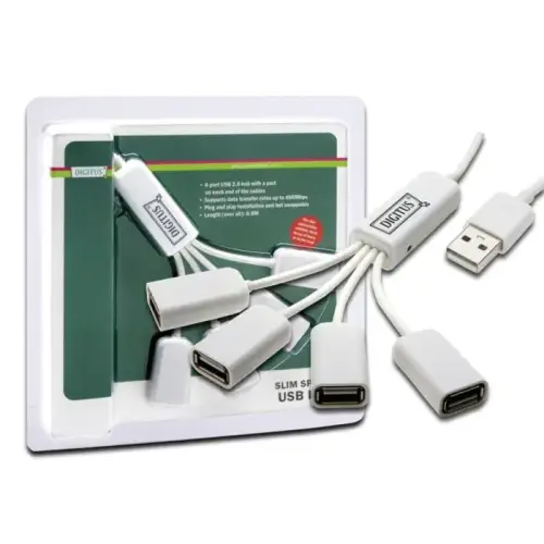 Digitus DA-70216 USB 2.0 4 Port Çoklayıcı - Beyaz