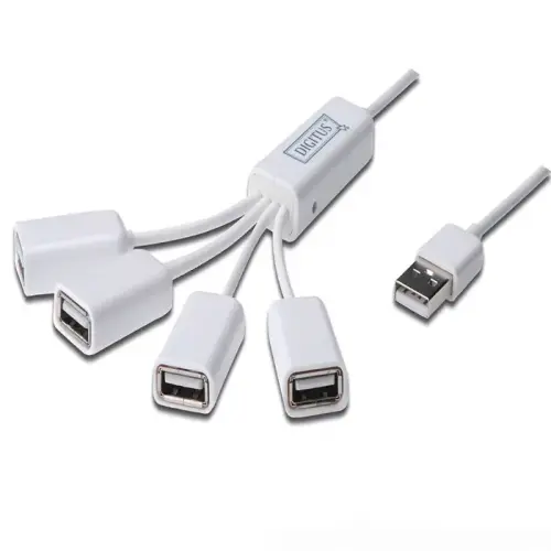 Digitus DA-70216 USB 2.0 4 Port Çoklayıcı - Beyaz