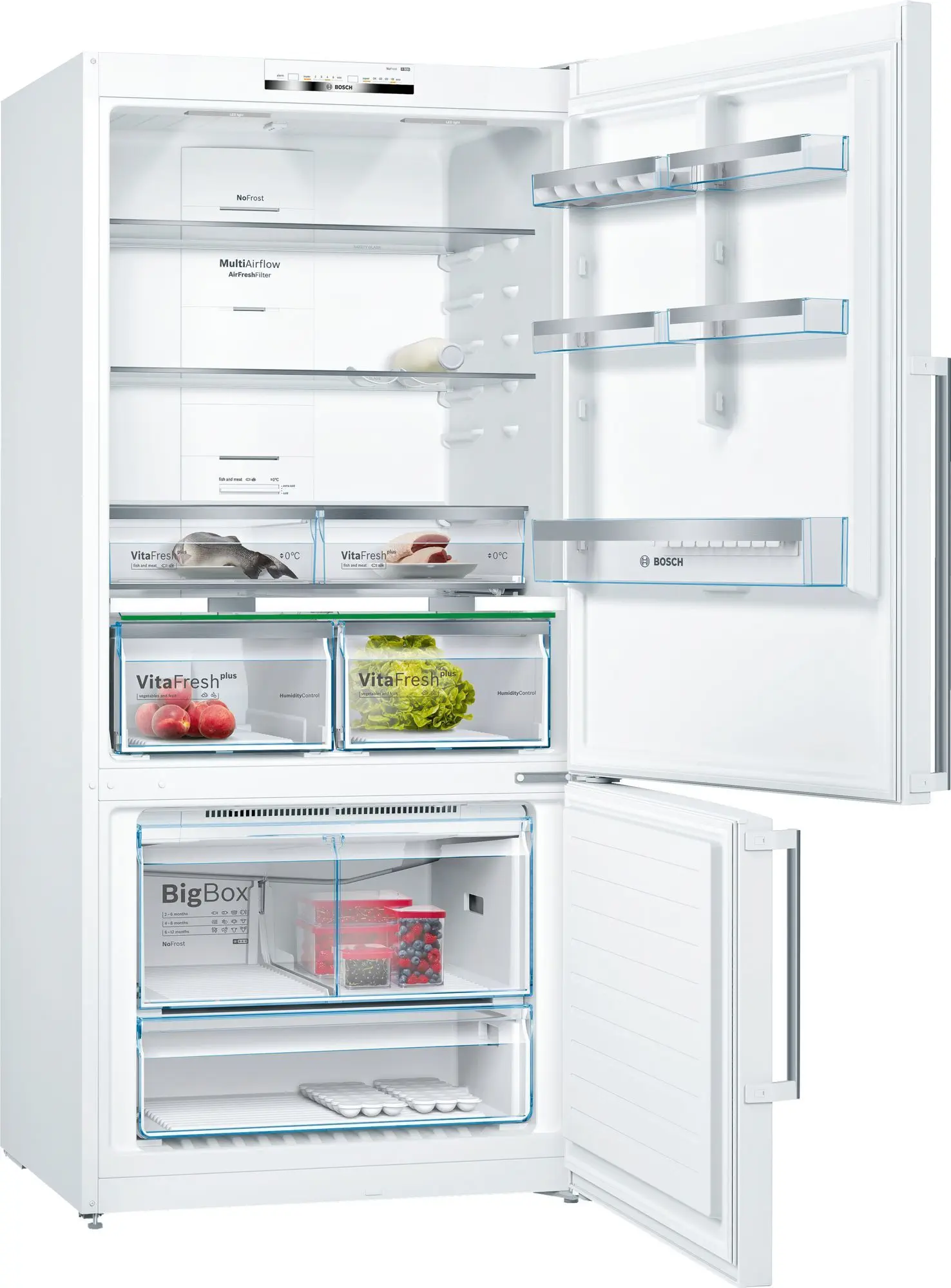Bosch KGN86DW30N A++ 682 Lt NoFrost VitaFresh Beyaz Kombi Tipi Buzdolabı