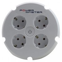 Powermaster 4’lü Yuvarlak Tip 1,5Metre Kablolu Akım Korumalı Priz (2000w/16a/250 Joule)