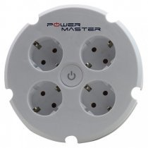 Powermaster 4’lü Yuvarlak Tip 1,5Metre Kablolu Akım Korumalı Priz (2000w/16a/250 Joule)