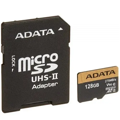 ADATA Premier One 128GB 275MB/s UHS-I Class10 V90 4K Ultra HD MicroSDXC Hafıza Kartı - AUSDX128GUII3CL10-CA1