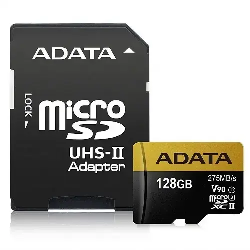 ADATA Premier One 128GB 275MB/s UHS-I Class10 V90 4K Ultra HD MicroSDXC Hafıza Kartı - AUSDX128GUII3CL10-CA1